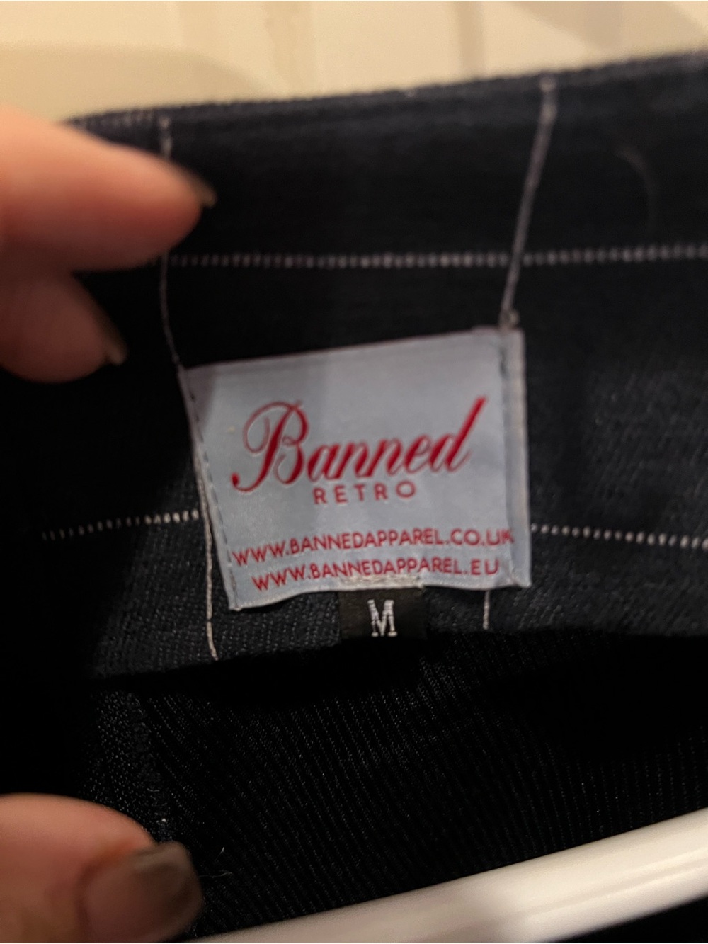 Banned Retro Navy Windowpane Dress - Vintage-Inspired Fit